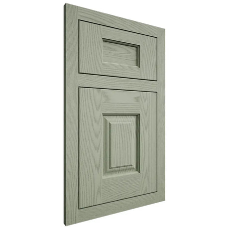 Shiloh Cabinetry Flush Inset Summit Red Oak Plain Cut Moss Door