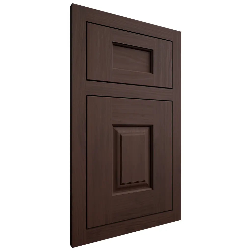 Shiloh Cabinetry Flush Inset Summit Walnut Plain Cut Bison Door