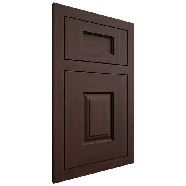 Shiloh Cabinetry Flush Inset Summit Walnut Plain Cut Bison Door