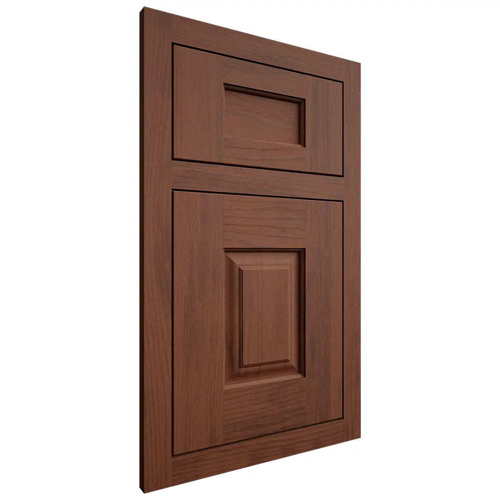 Shiloh Cabinetry Flush Inset Summit Walnut Plain Cut Rye Door