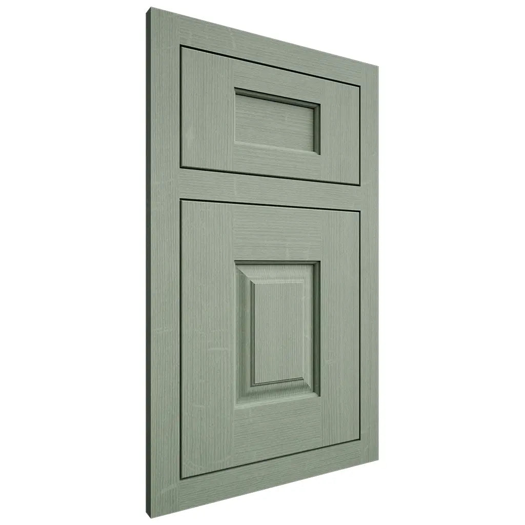 Shiloh Cabinetry Flush Inset Summit White Oak Quarter Sawn Moss Door