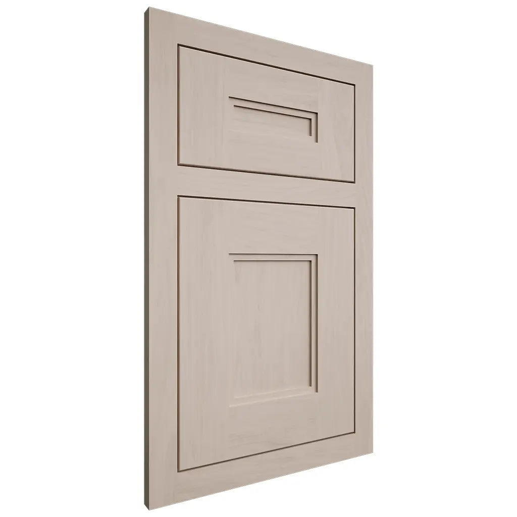Shiloh Cabinetry Flush Inset Tahoe Alder Plain Cut White Sands Door