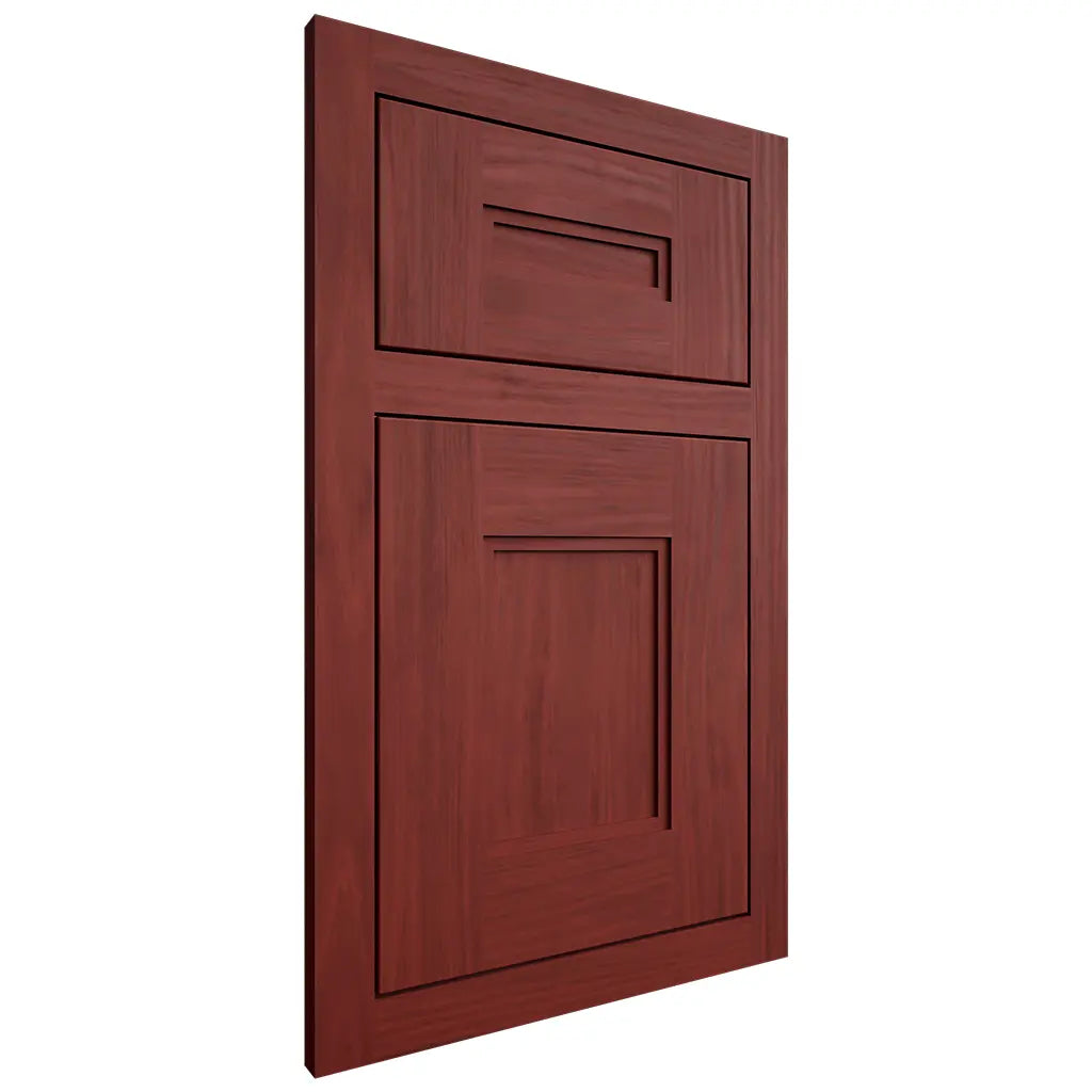 Shiloh Cabinetry Flush Inset Tahoe Cherry Plain Cut Red Door