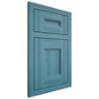 Shiloh Cabinetry Flush Inset Tahoe Hickory Plain Cut Aqua Door