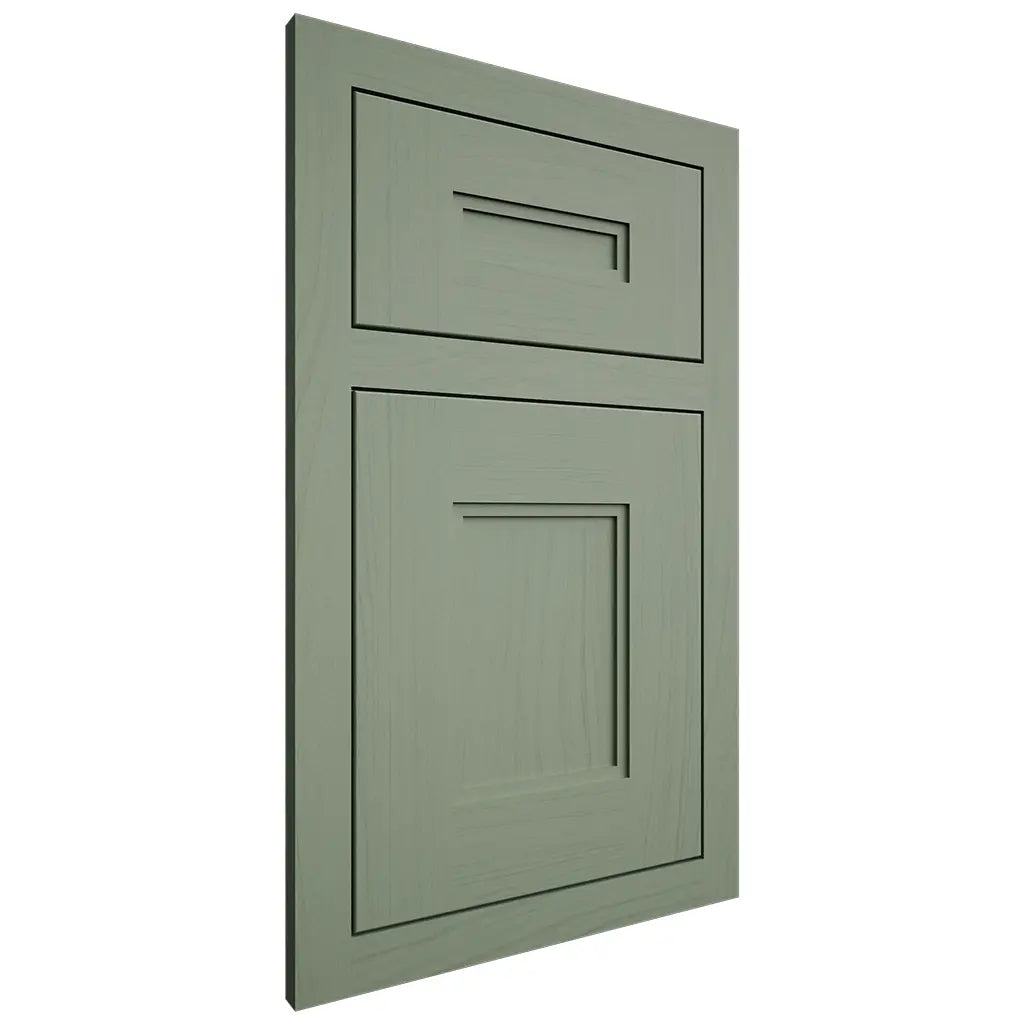 Shiloh Cabinetry Flush Inset Tahoe Poplar Plain Cut Moss Door