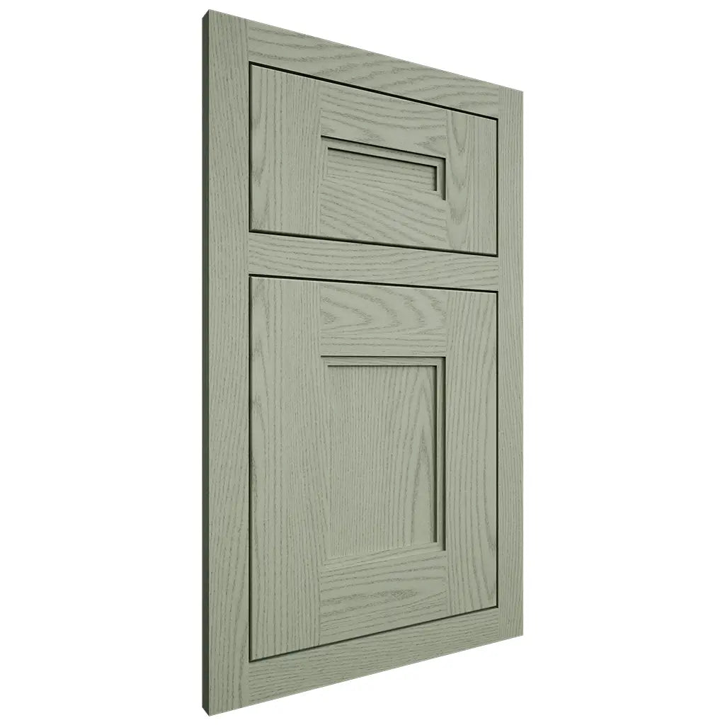 Shiloh Cabinetry Flush Inset Tahoe Red Oak Plain Cut Moss Door