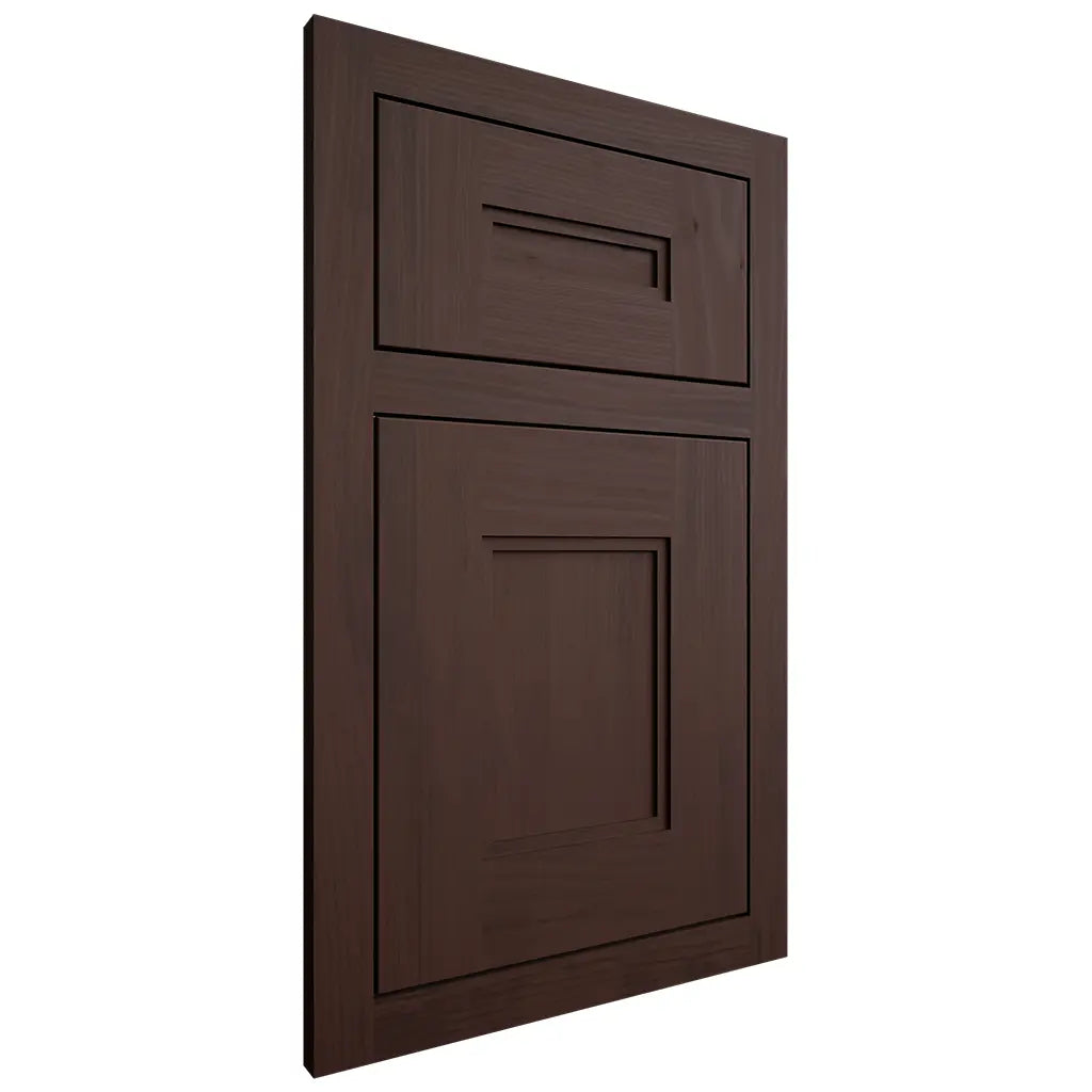 Shiloh Cabinetry Flush Inset Tahoe Walnut Plain Cut Bison Door