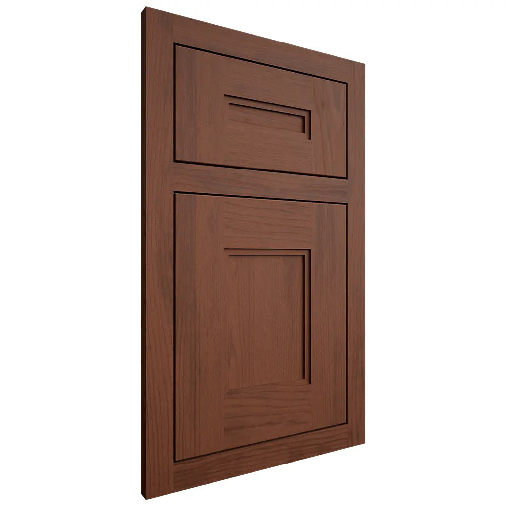 Shiloh Cabinetry Flush Inset Tahoe Walnut Plain Cut Rye Door