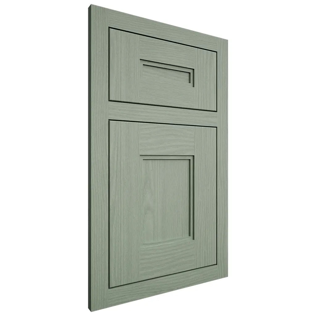 Shiloh Cabinetry Flush Inset Tahoe White Oak Plain Cut Moss Door