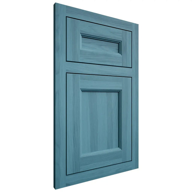 Shiloh Cabinetry Flush Inset Ward Hickory Plain Cut Aqua Door