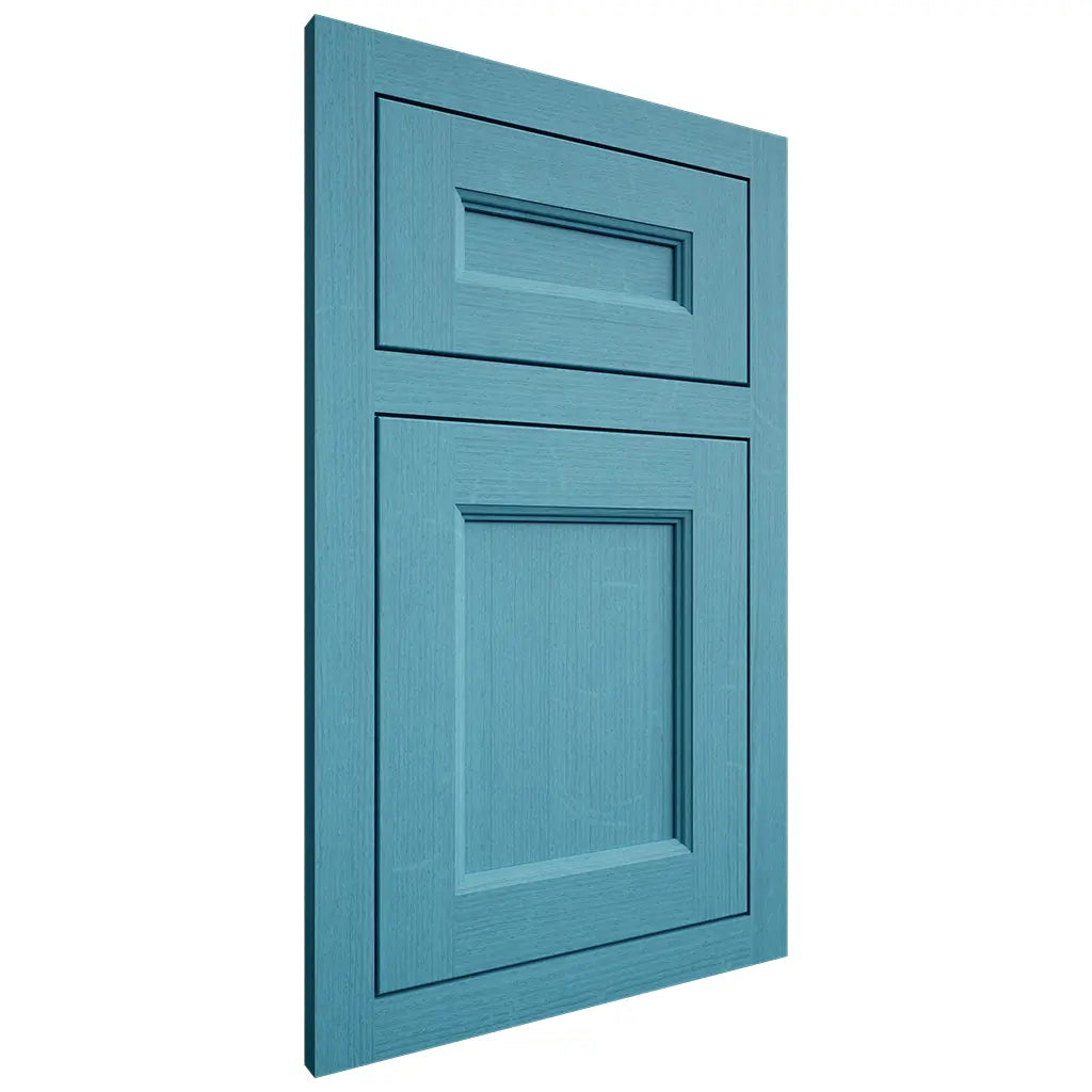 Shiloh Cabinetry Flush Inset Ward White Oak Quarter Sawn Aqua Door