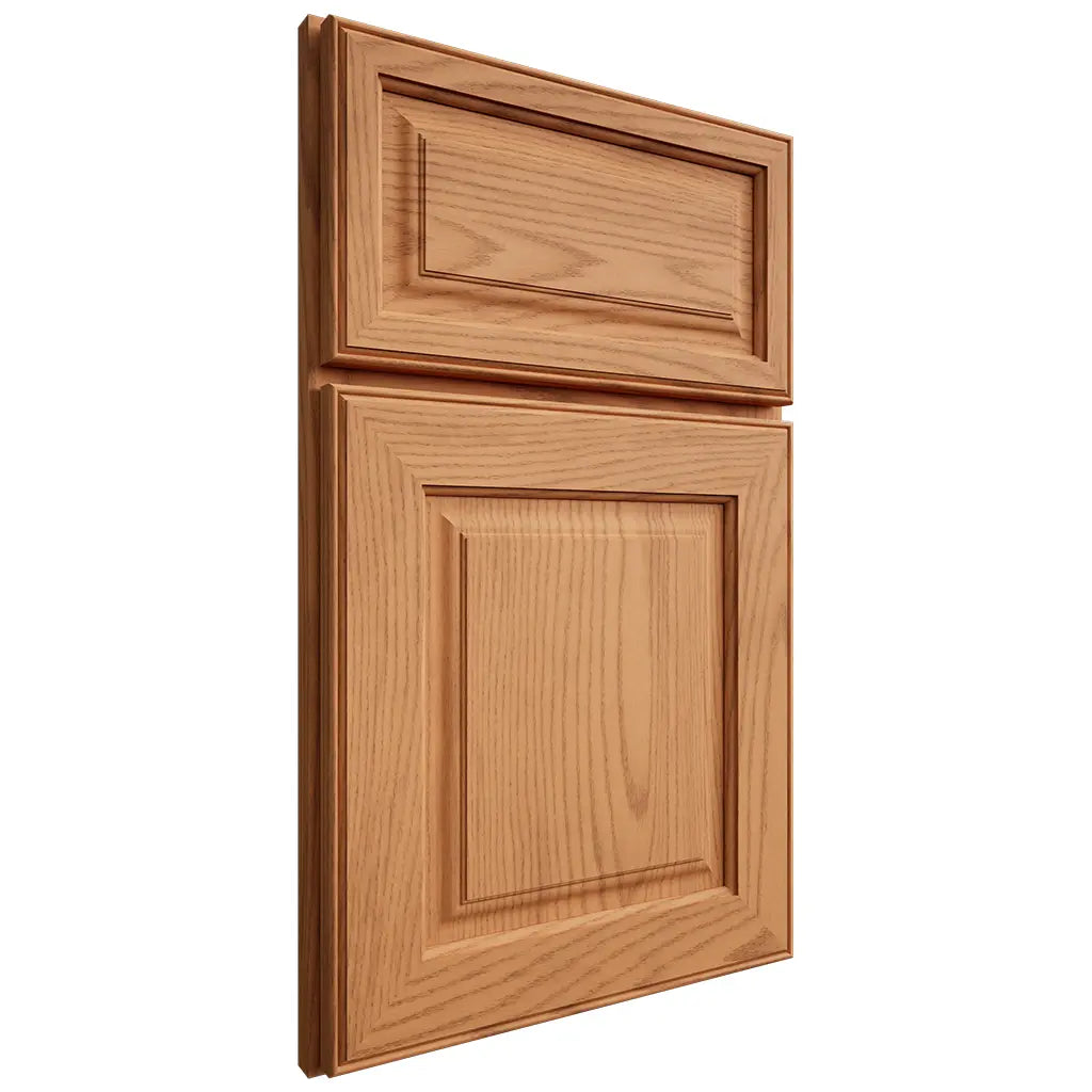 Shiloh Cabinetry Full Overlay Asherville Red Oak Plain Cut Medium Door