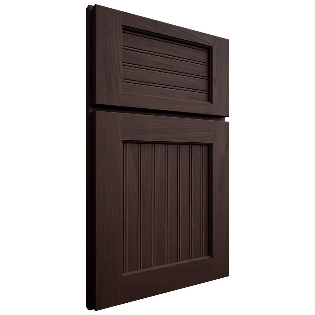 Shiloh Cabinetry Full Overlay Beaded Century Alder Plain Cut Bistre Door
