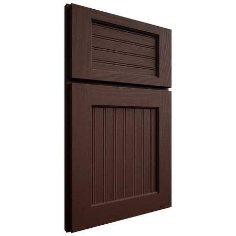 Shiloh Cabinetry Full Overlay Beaded Century Alder Plain Cut Umber Door