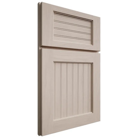 Shiloh Cabinetry Full Overlay Beaded Century Alder Plain Cut White Sands Door