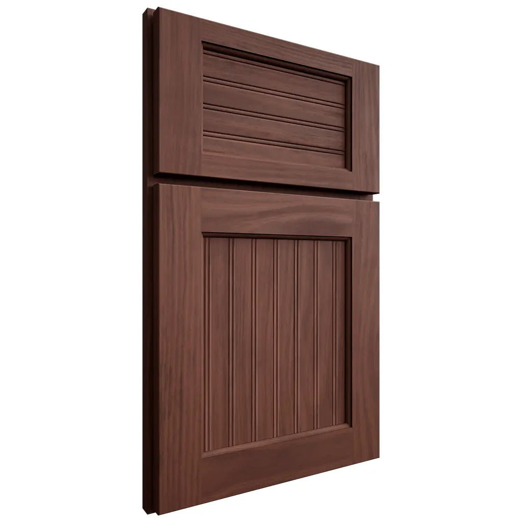 Shiloh Cabinetry Full Overlay Beaded Century Cherry Plain Cut Bourbon Door