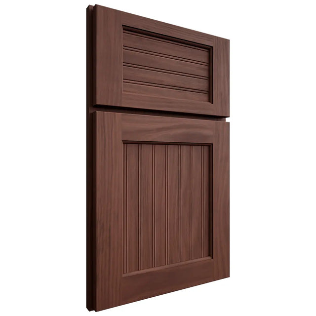 Shiloh Cabinetry Full Overlay Beaded Century Cherry Plain Cut Bourbon Door
