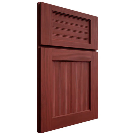 Shiloh Cabinetry Full Overlay Beaded Century Cherry Plain Cut Red Door