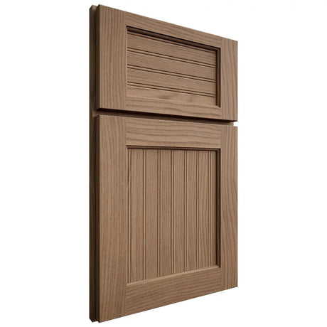 Shiloh Cabinetry Full Overlay Beaded Century White Oak Plain Cut Medium Door