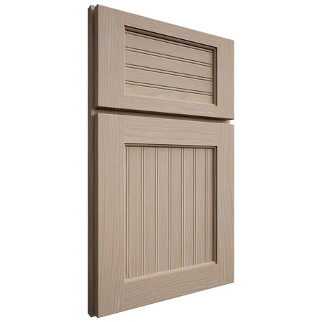 Shiloh Cabinetry Full Overlay Beaded Century White Oak Plain Cut Straw Door