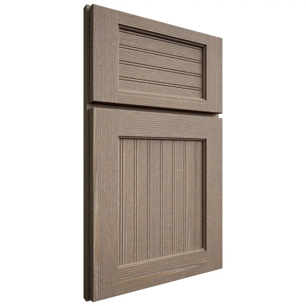 Shiloh Cabinetry Full Overlay Beaded Century White Oak Quarter Sawn Almond Door