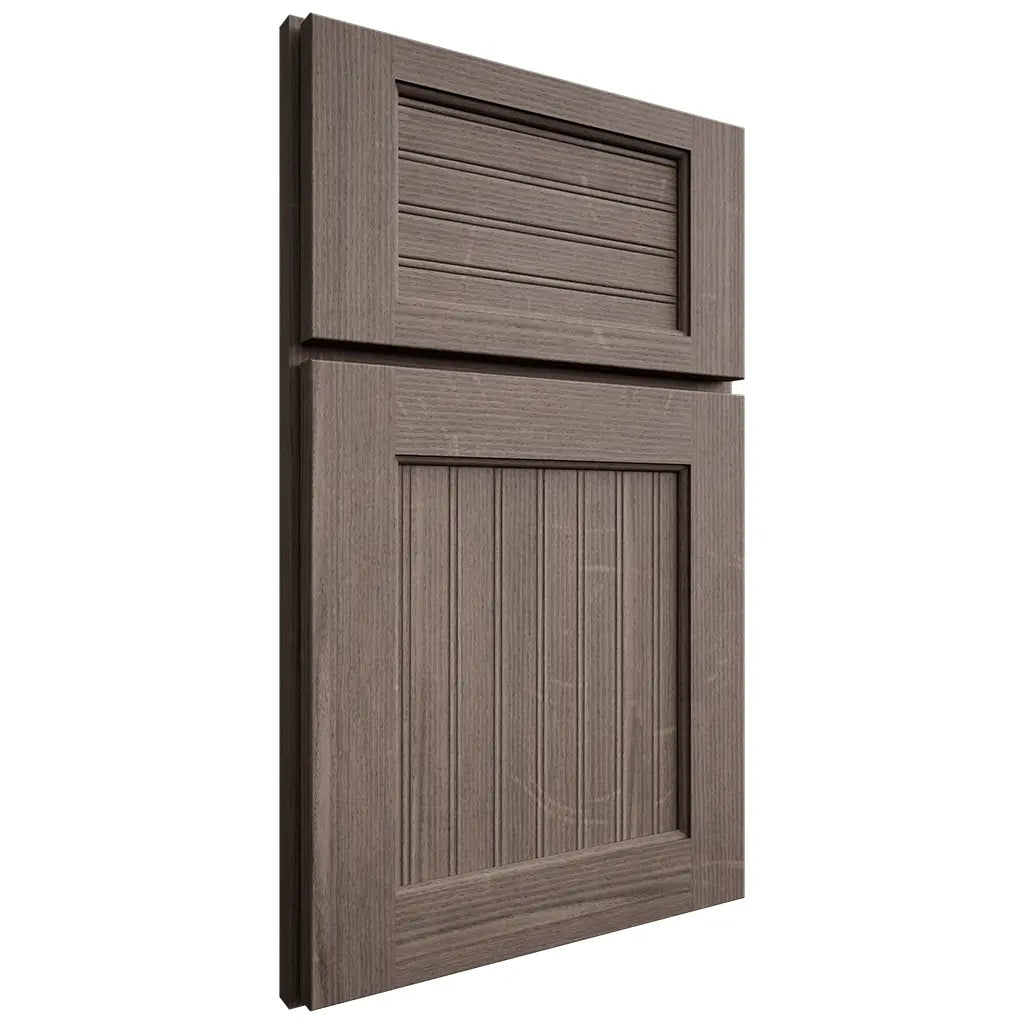 Shiloh Cabinetry Full Overlay Beaded Century White Oak Quarter Sawn Clay Door