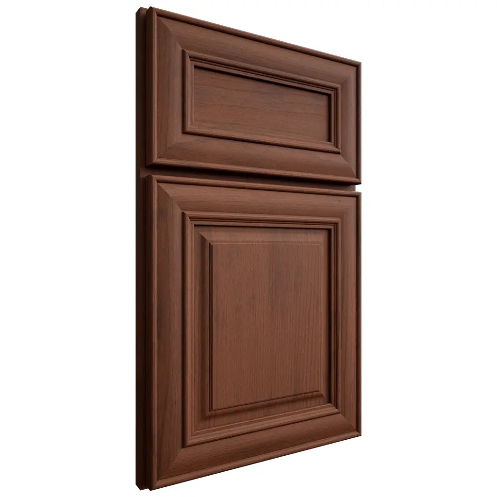 Shiloh Cabinetry Full Overlay Bradford Walnut Plain Cut Rye Door