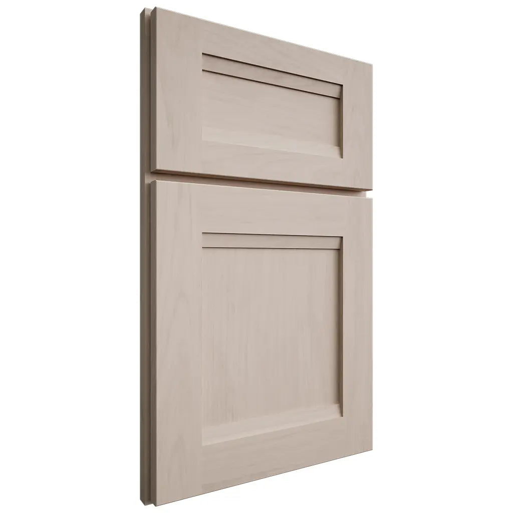 Shiloh Cabinetry Full Overlay Bristol Alder Plain Cut White Sands Door
