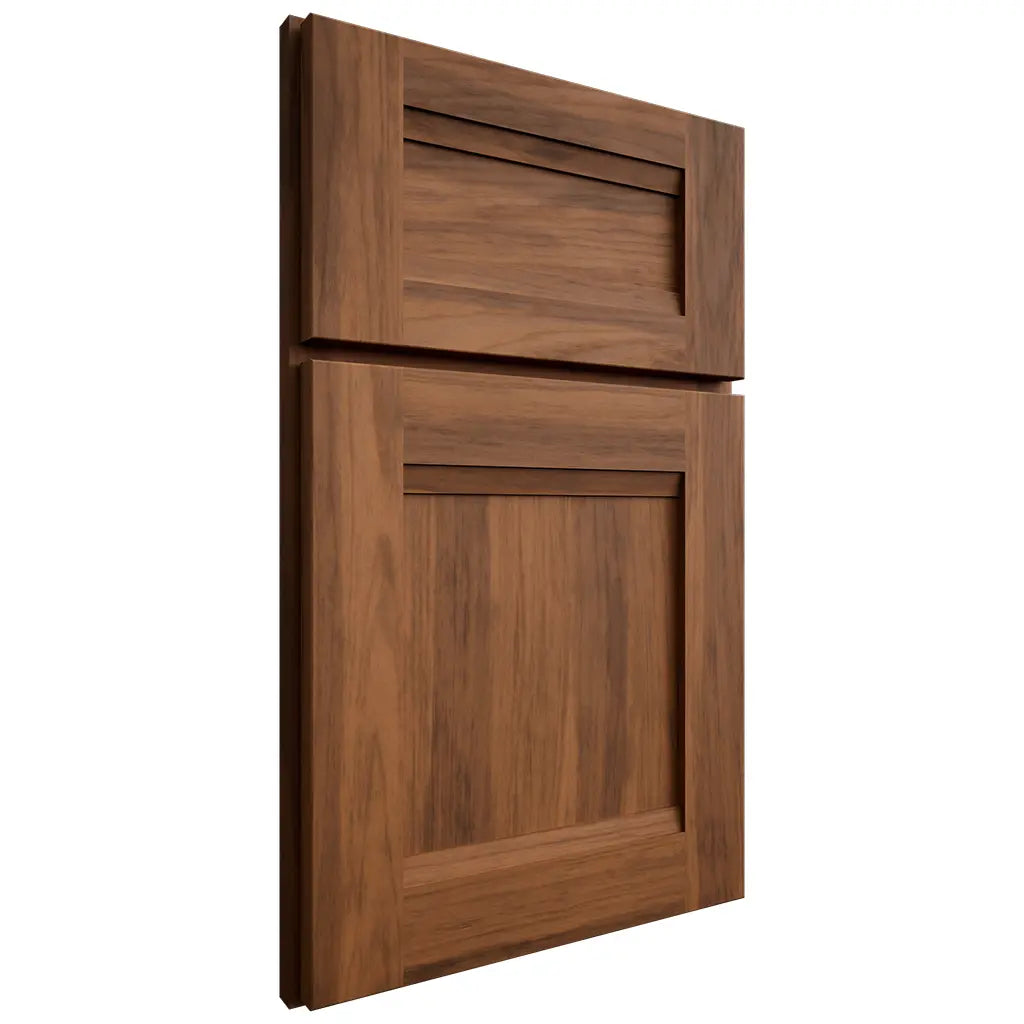 Shiloh Cabinetry Full Overlay Bristol Hickory Plain Cut Burnt Sugar Door