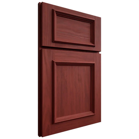 Shiloh Cabinetry Full Overlay Charleston Cherry Plain Cut Red Door