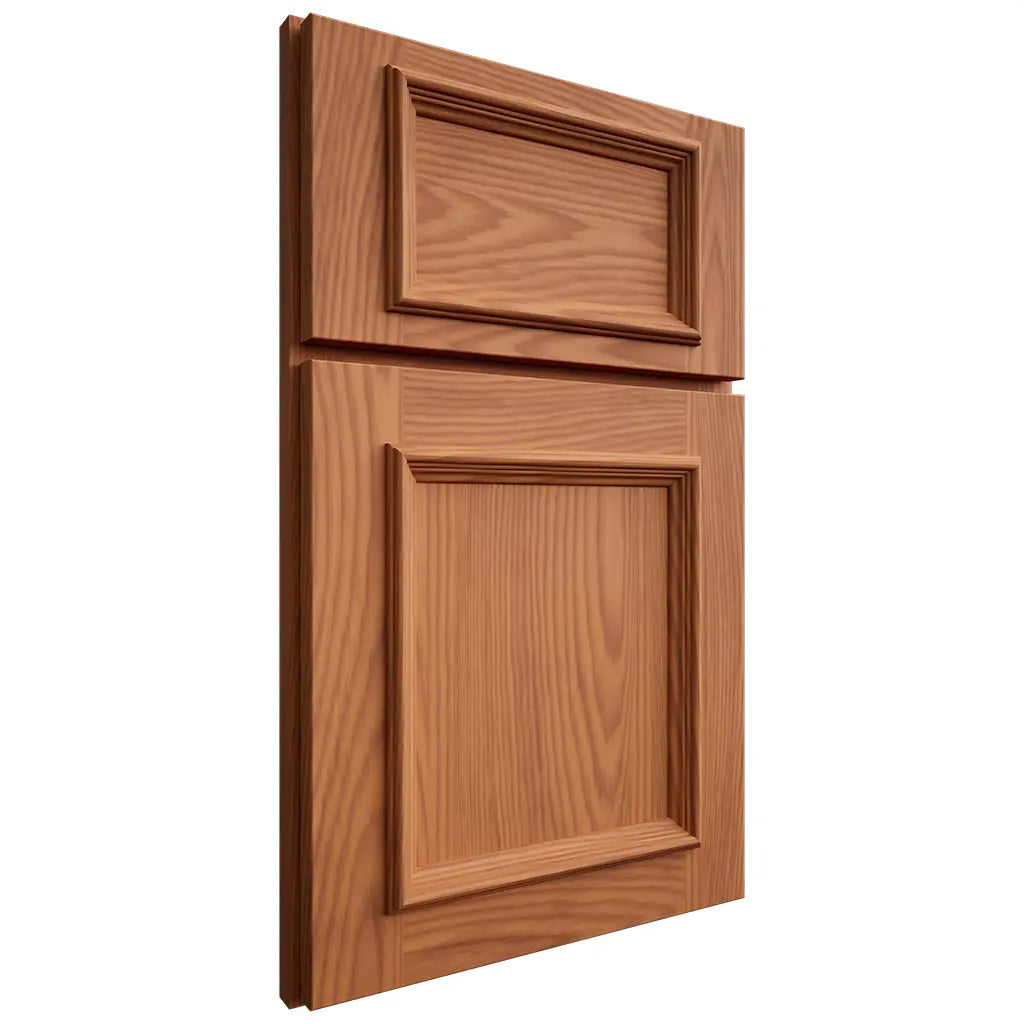 Shiloh Cabinetry Full Overlay Charleston Red Oak Plain Cut Harvest Door