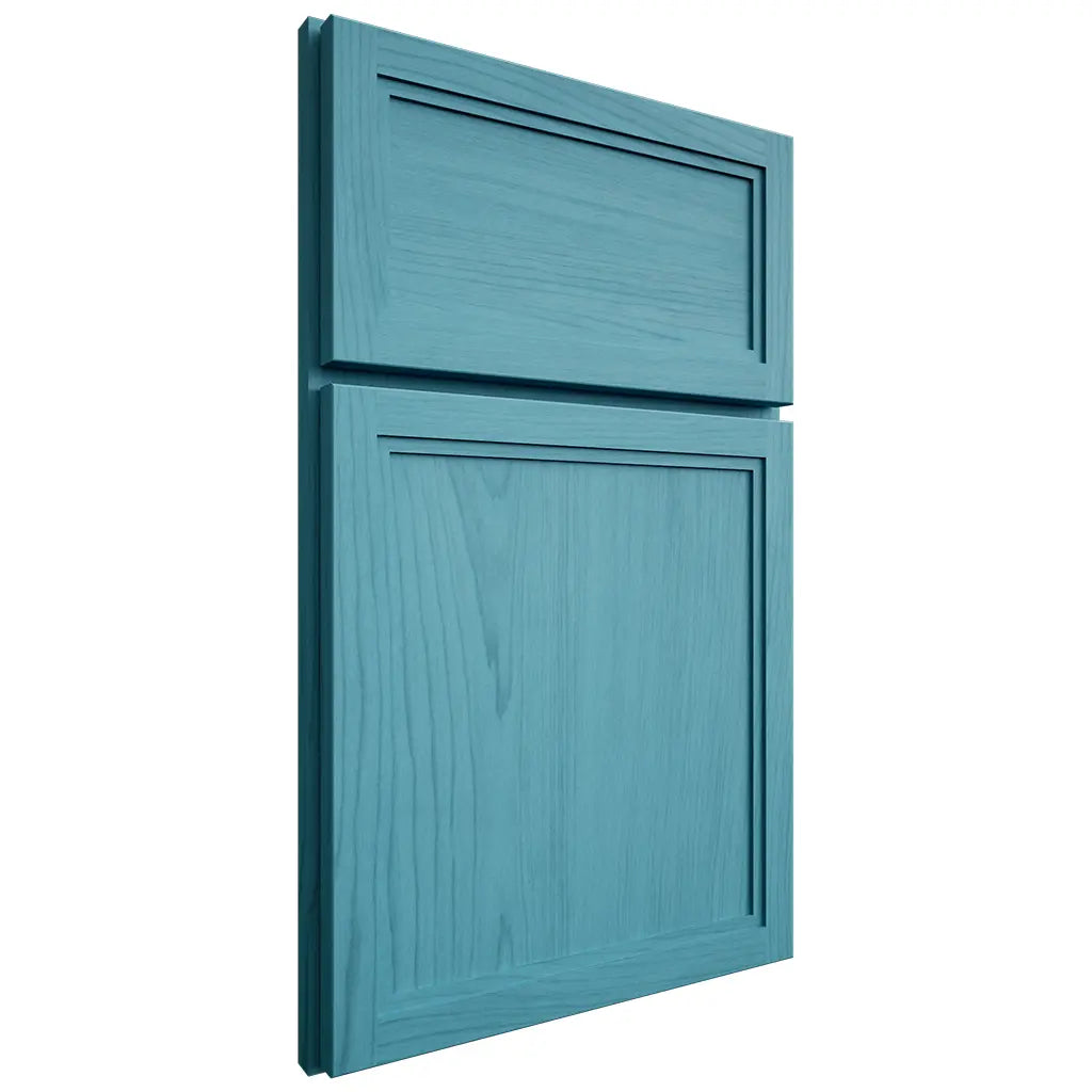 Shiloh Cabinetry Full Overlay Concord Alder Plain Cut Aqua Door