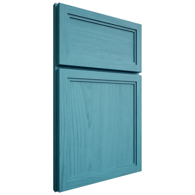 Shiloh Cabinetry Full Overlay Concord Alder Plain Cut Aqua Door