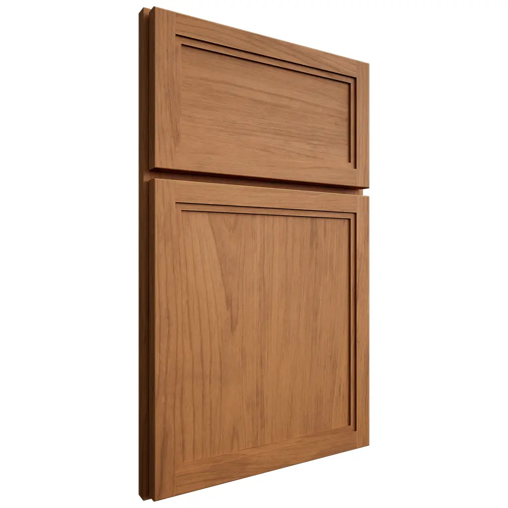 Shiloh Cabinetry Full Overlay Concord Alder Plain Cut Caramel Door