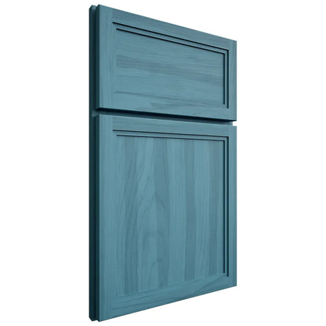 Shiloh Cabinetry Full Overlay Concord Hickory Plain Cut Aqua Door