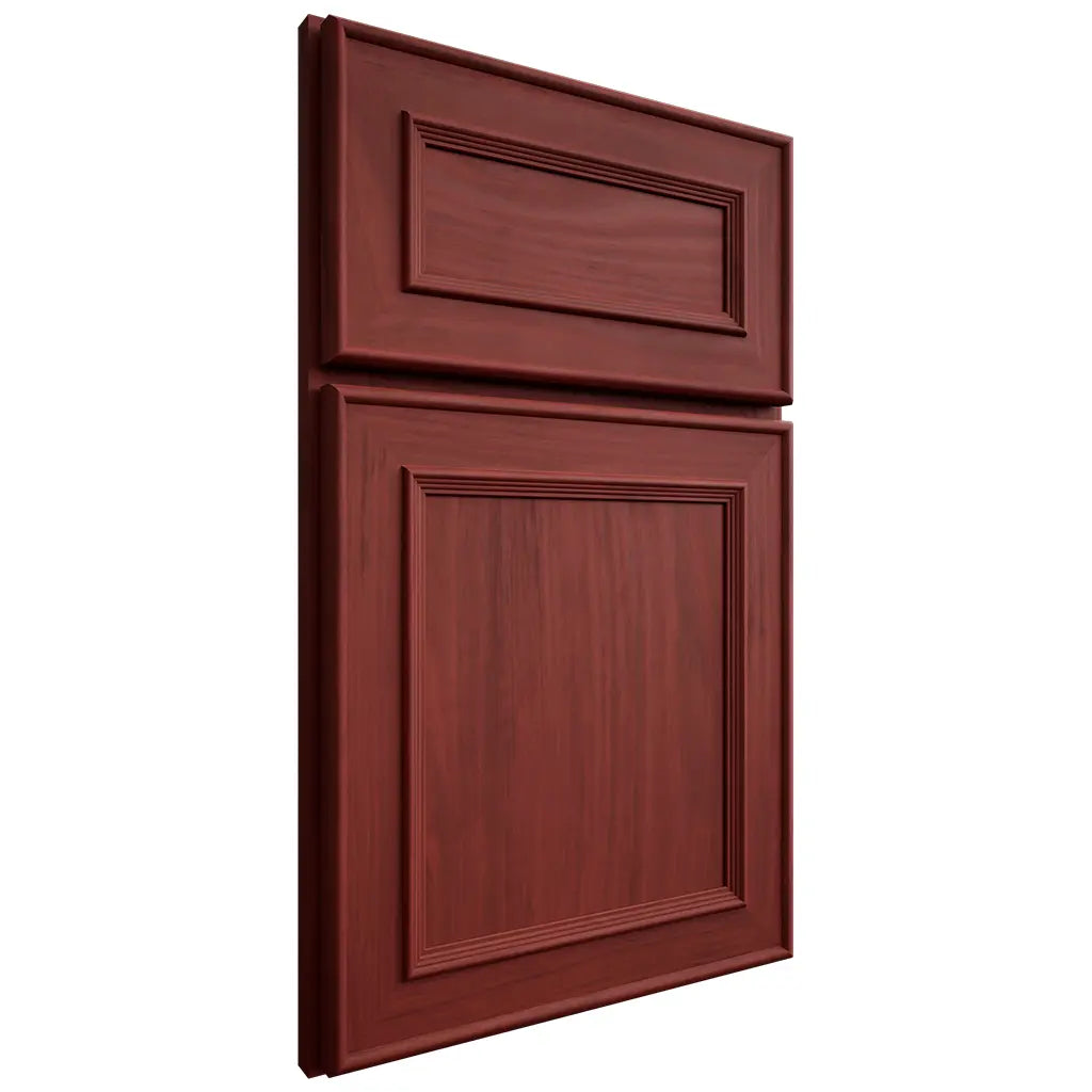 Shiloh Cabinetry Full Overlay Dalton Cherry Plain Cut Red Door
