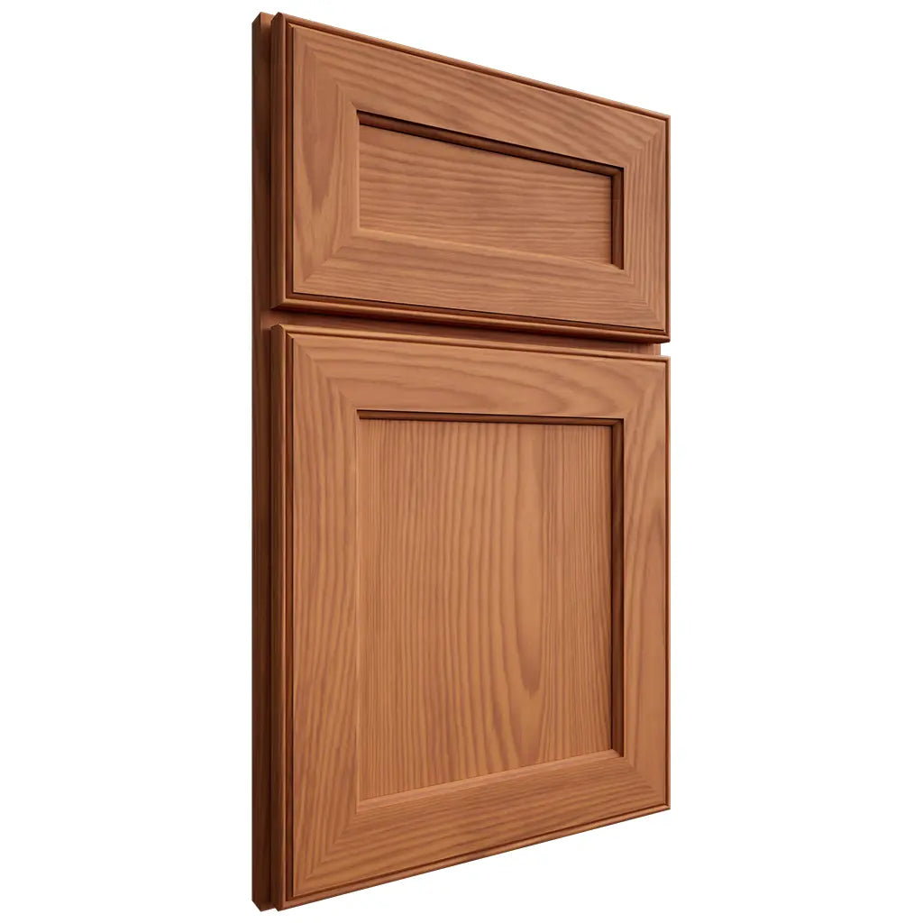 Shiloh Cabinetry Full Overlay Essex Red Oak Plain Cut Harvest Door