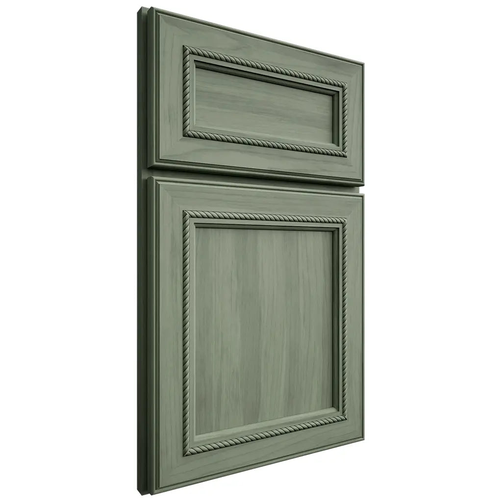 Shiloh Cabinetry Full Overlay Glenbrook Hickory Plain Cut Moss Door
