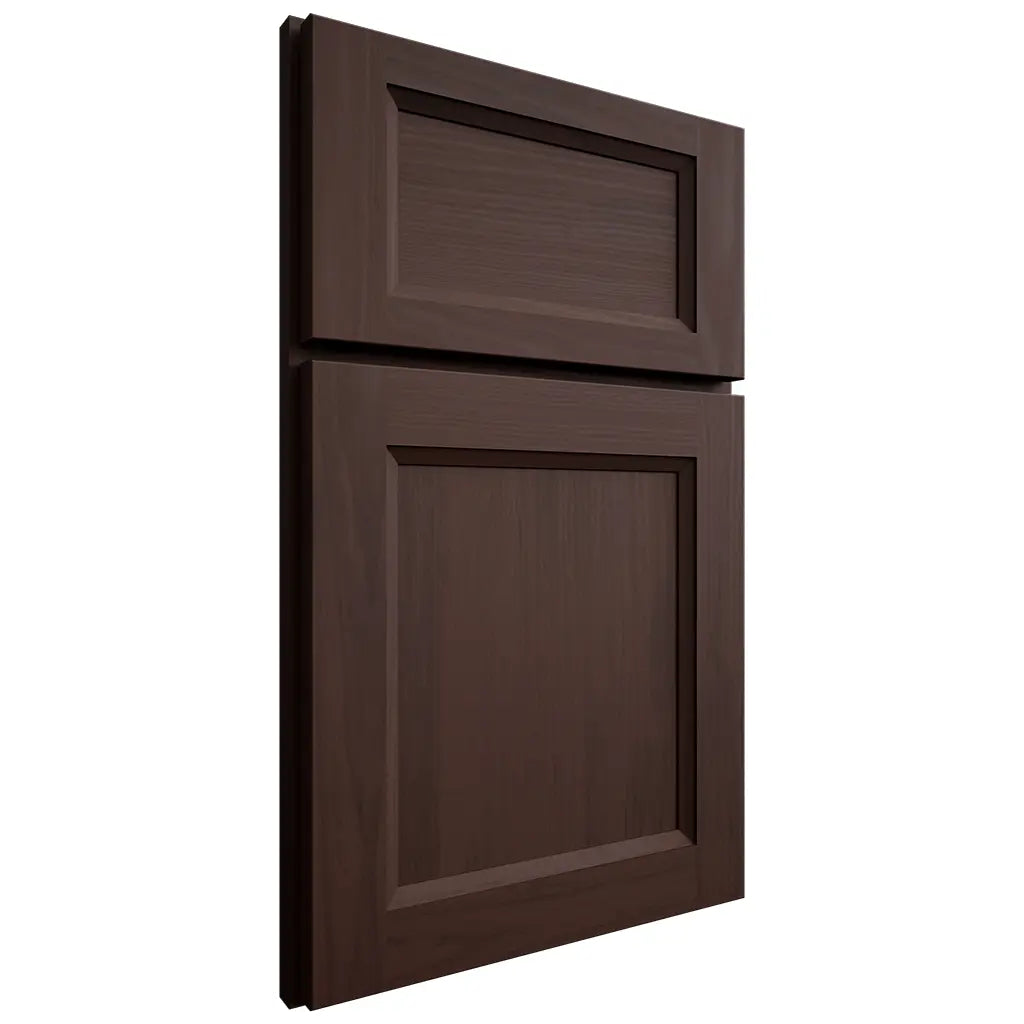 Shiloh Cabinetry Full Overlay Greensboro Walnut Plain Cut Bison Door