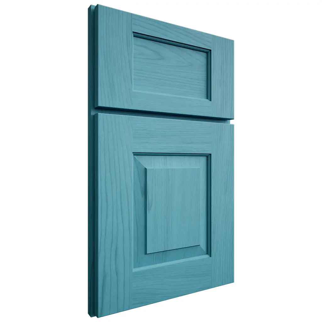 Shiloh Cabinetry Full Overlay Hamlin Alder Plain Cut Aqua Door