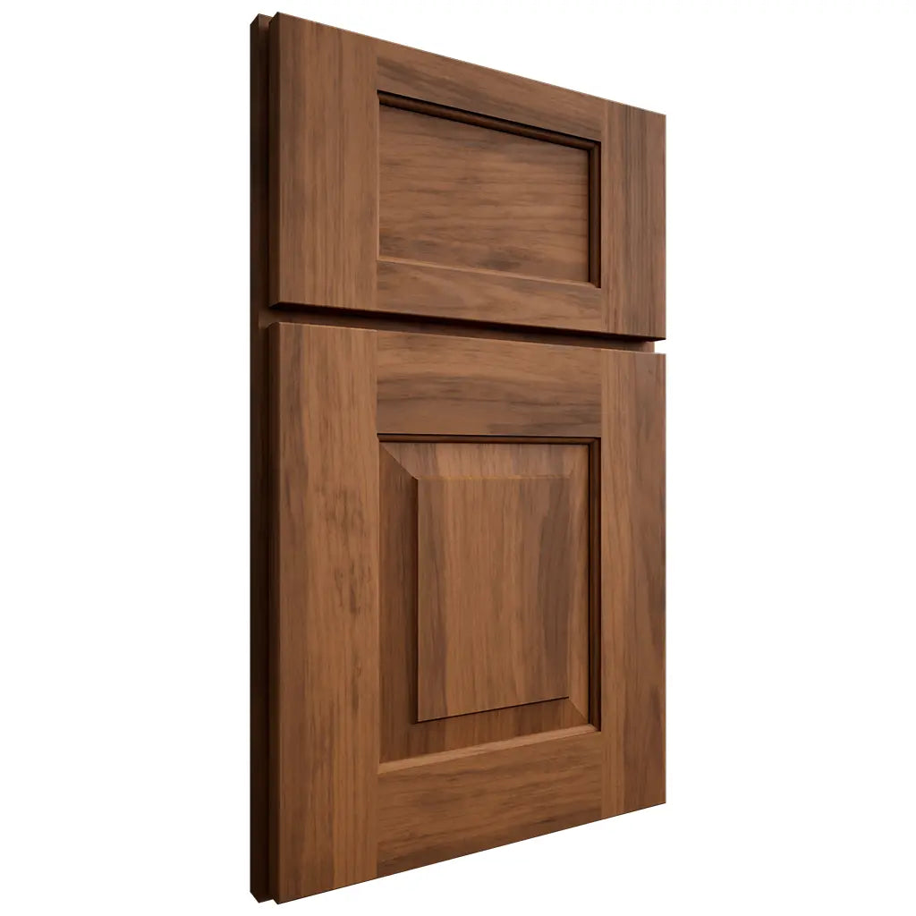 Shiloh Cabinetry Full Overlay Hamlin Hickory Plain Cut Burnt Sugar Door