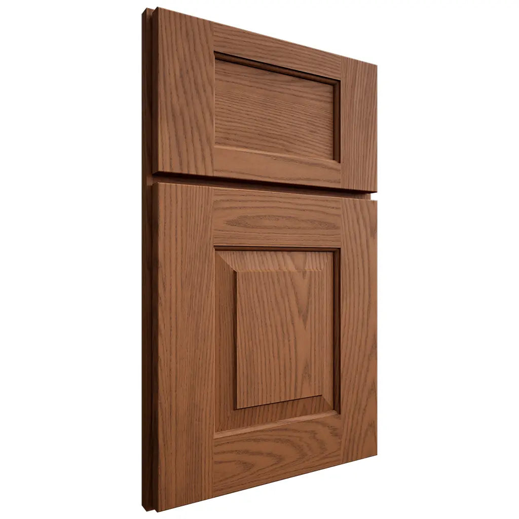 Shiloh Cabinetry Full Overlay Hamlin Red Oak Plain Cut Braun Door