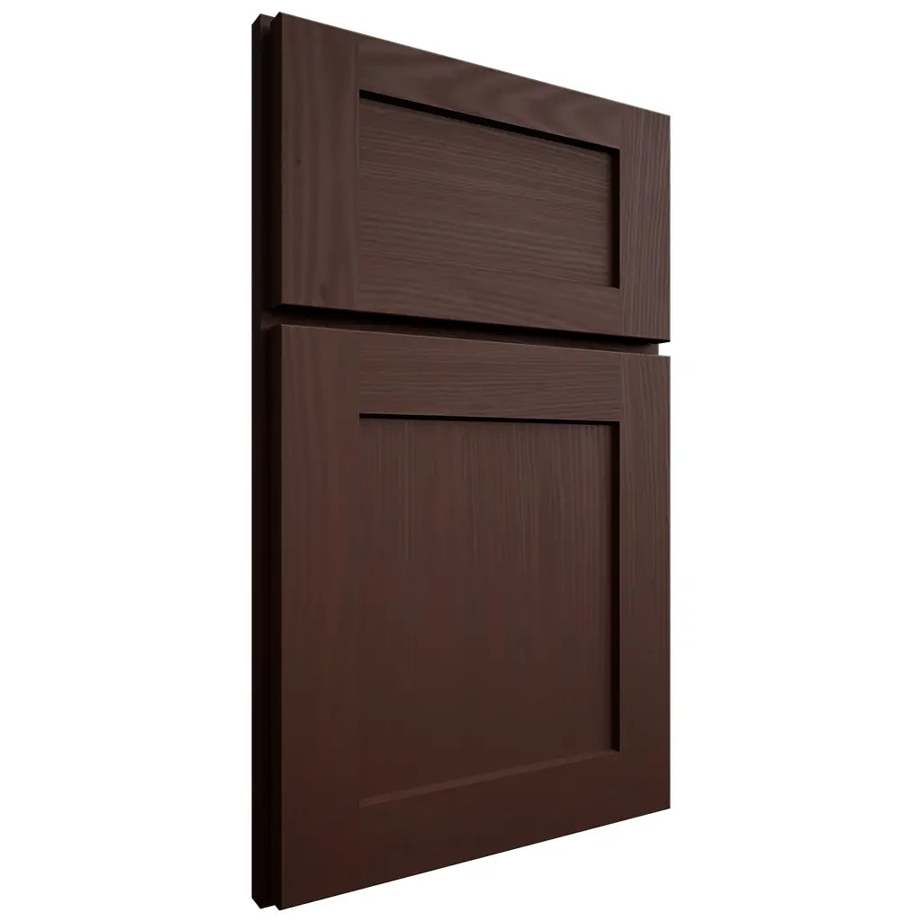 Shiloh Cabinetry Full Overlay Hanover Alder Plain Cut Umber Door