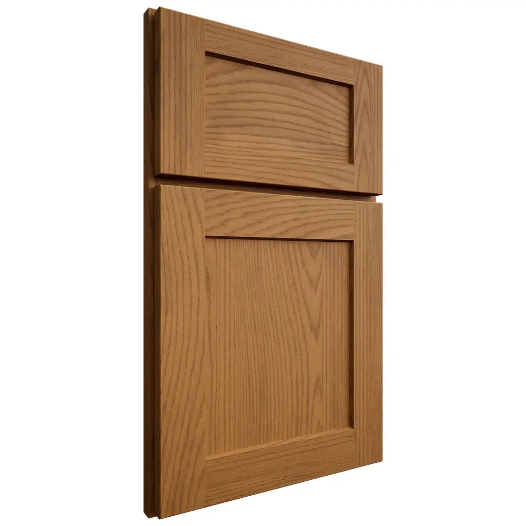 Shiloh Cabinetry Full Overlay Hanover Red Oak Plain Cut Autumn Door