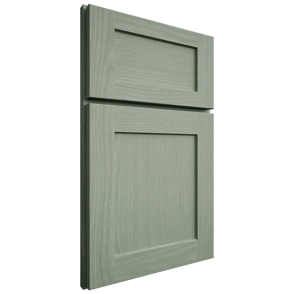 Shiloh Cabinetry Full Overlay Hanover White Oak Plain Cut Moss Door
