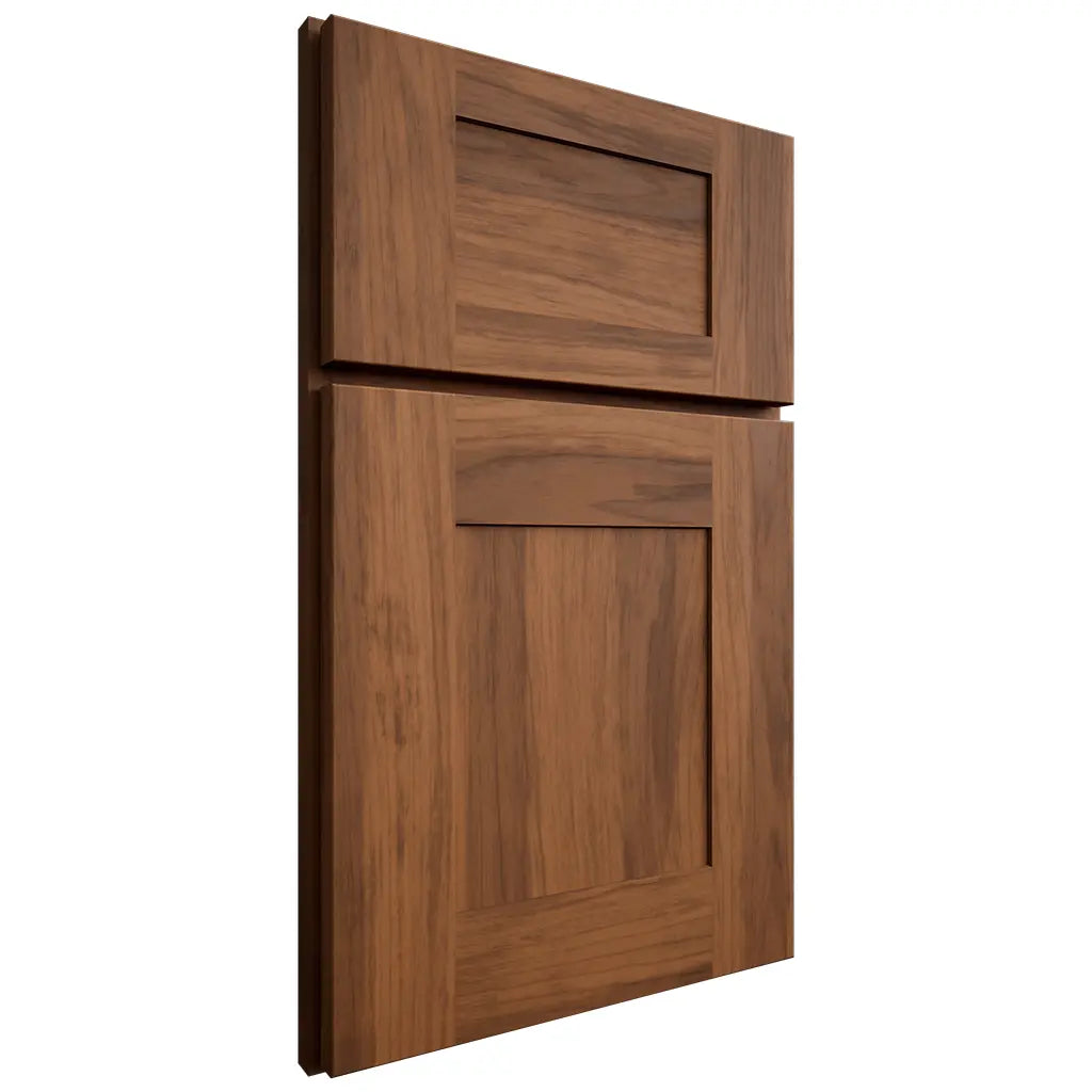 Shiloh Cabinetry Full Overlay Hartford Hickory Plain Cut Burnt Sugar Door