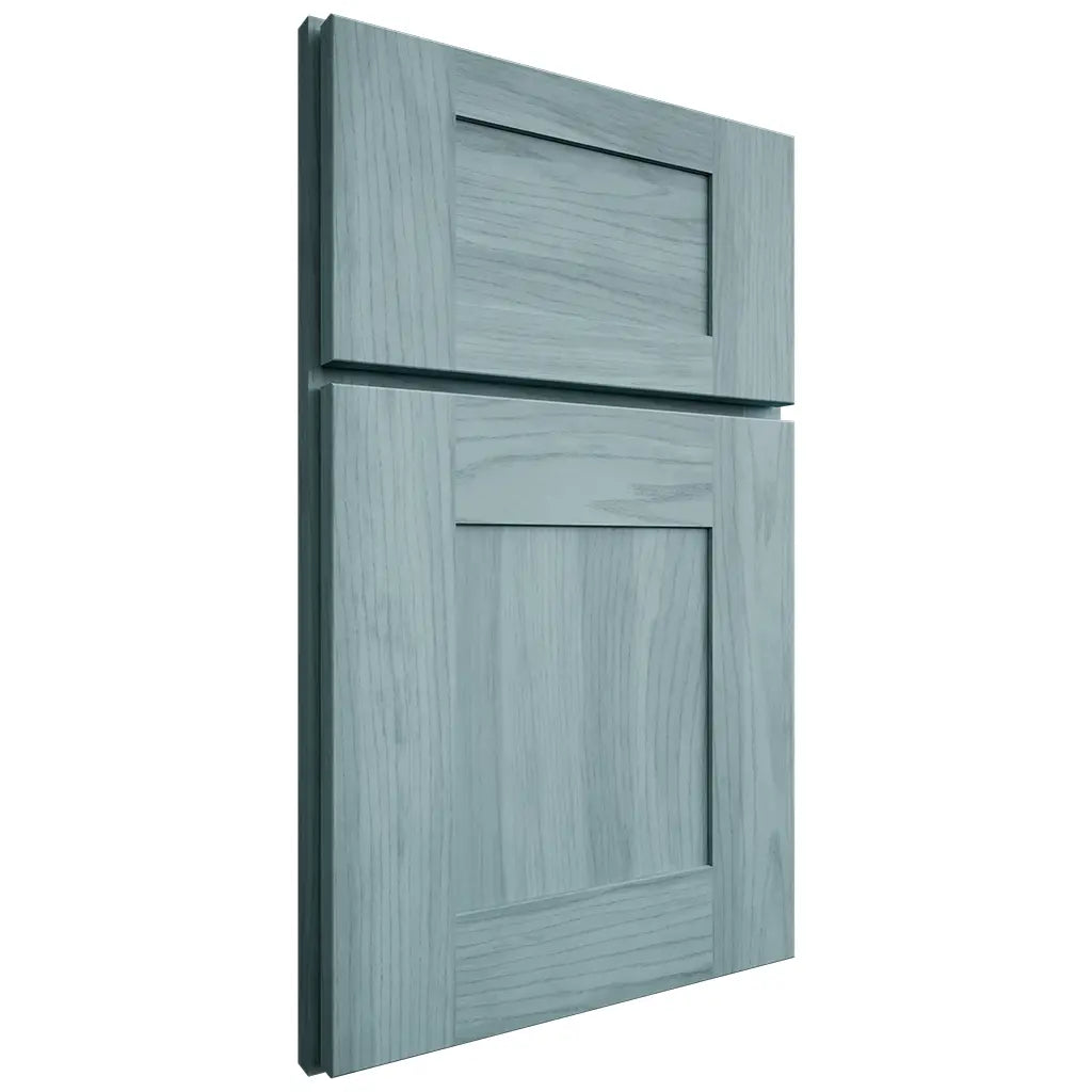 Shiloh Cabinetry Full Overlay Hartford Hickory Plain Cut Sky Door