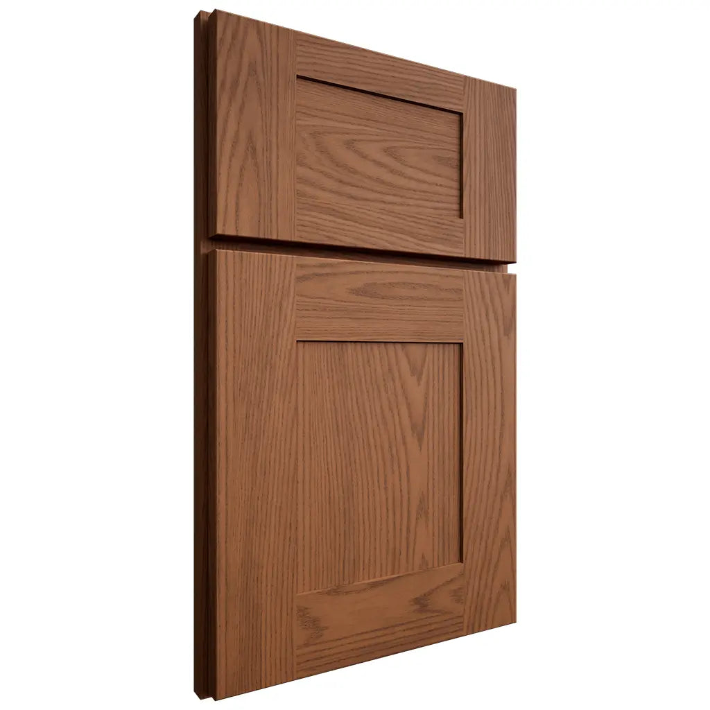 Shiloh Cabinetry Full Overlay Hartford Red Oak Plain Cut Braun Door