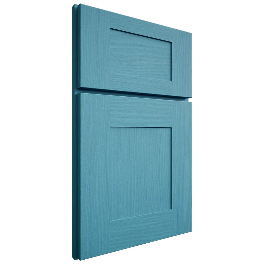 Shiloh Cabinetry Full Overlay Hartford White Oak Plain Cut Aqua Door