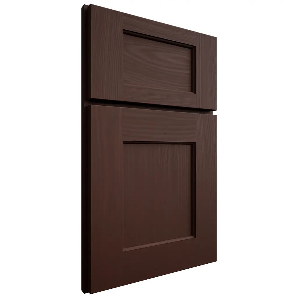 Shiloh Cabinetry Full Overlay Heritage Alder Plain Cut Umber Door